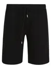 C.p. Company Cotton Diagonal Fleece Logo Shorts