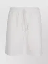 C.p. Company White Shorts With Elastic Waist And Drawstring In Cotton Man