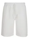 C.p. Company White Shorts With Elastic Waist And Drawstring In Cotton Man