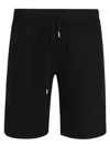 C.p. Company Cotton Diagonal Fleece Logo Shorts