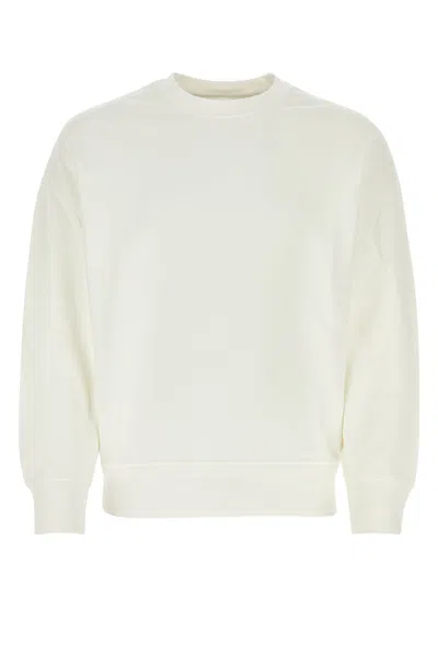 C.p. Company Cotton Diagonal Fleece Logo Sweatshirt-xl Nd  Male In White