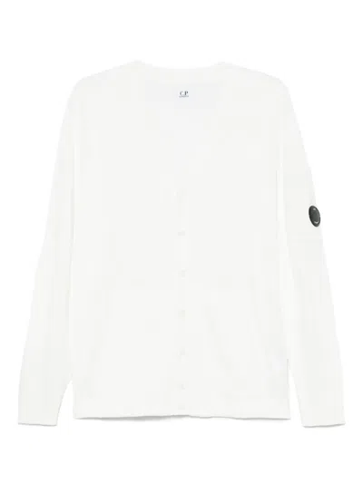 C.p. Company Cotton Full-button Cardigan In White