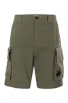 C.p. Company Cp Company Cotton Gabardine Shorts In Military Green