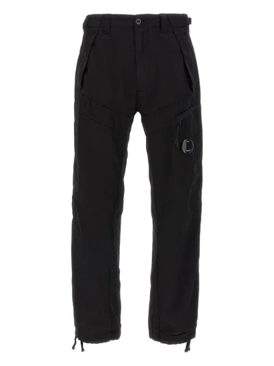 C.p. Company Relaxed Fit Cargo Pants With Adjustable Straps In Black