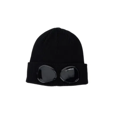 Pre-owned C.p. Company Cotton Goggle Beanie 'black' | Men's Size Onesize