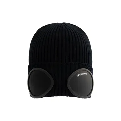 Pre-owned C.p. Company Cotton Goggle Beanie 'total Eclipse' | Blue | Men's Size Onesize