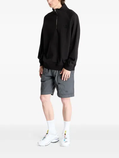 C.p. Company Cotton Half-zip Sweatshirt In Black