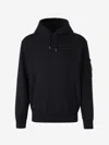 C.p. Company Hooded Sweatshirt With Pouch Pocket In Black