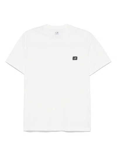 C.p. Company Kids' Cotton Jersey Logo T-shirt In White