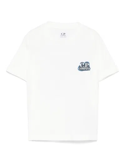 C.p. Company Kids' Cotton Jersey T-shirt In White