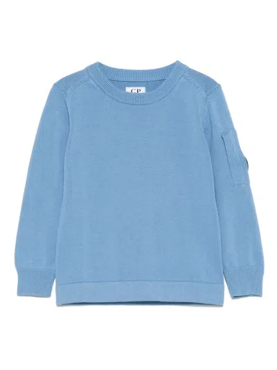 C.p. Company Kids' Cotton Knitted Sweater In Blue