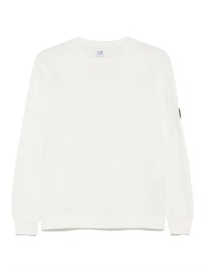 C.p. Company Kids' Cotton Knitted Sweater In White
