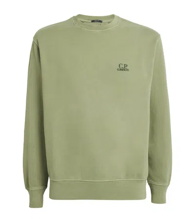 C.p. Company Cotton Logo Sweatshirt In Green