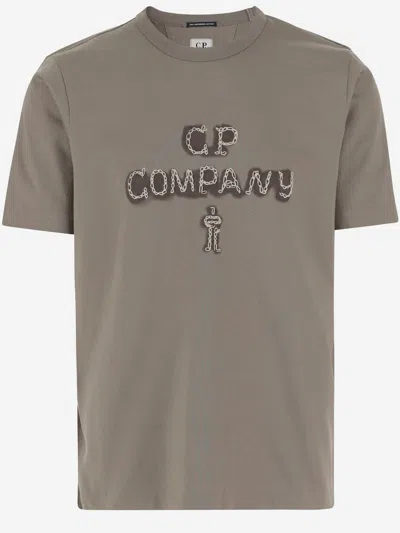 C.p. Company Cotton Logo T-shirt In Gray
