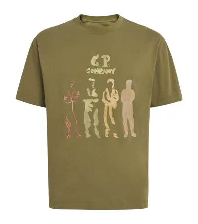 C.p. Company Cotton Logo T-shirt In Green