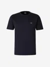 C.p. Company Blue T-shirt With Logo Printed On The Front In Midnight Blue