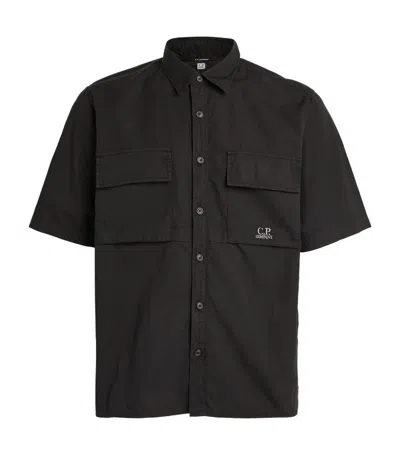 C.p. Company Cotton Ripstop Shirt In Black