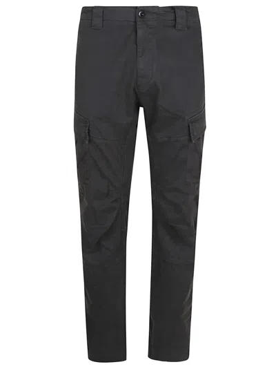 C.p. Company Cotton Satin Cargo Pants In Gray