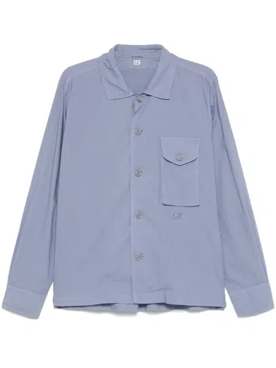 C.p. Company Cotton Shirt In 蓝色