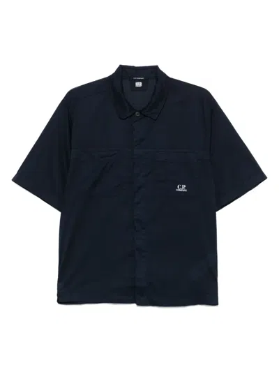 C.p. Company Cotton Shirt In Blue