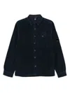 C.p. Company Navy Corduroy Jacket With Button-up Front And Unique Lens Detail In Blue