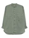 C.p. Company Mandarin Collar Shirt Chest Pockets In Multi