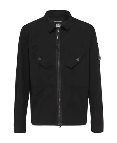 C.p. Company Cotton Shirt Jacket In Black