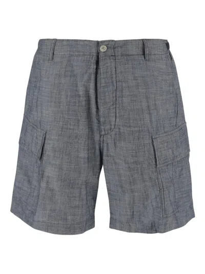 C.p. Company Cp Company Chambray Cargo Shorts In Gray