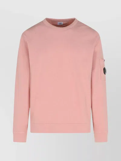 C.p. Company Cotton Sweater With Long Sleeves And Round Neck In Pink