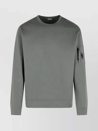 C.p. Company Cotton Sweatshirt Arm Pocket In Gray