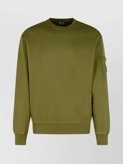 C.p. Company Cotton Sweatshirt Arm Pocket In Green