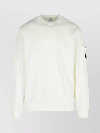 C.p. Company White Cotton Sweatshirt Men In Neutral