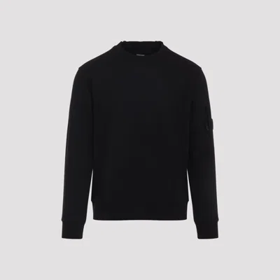 C.p. Company Brushed Cotton Sweatshirt With Lens Detail In Black
