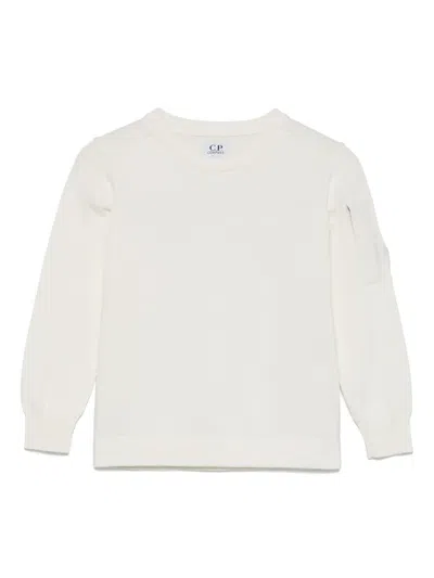 C.p. Company Kids' Cotton Sweatshirt In White