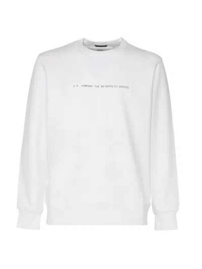 C.p. Company Cotton Sweatshirt In White