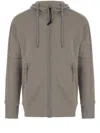 C.p. Company Cotton Sweatshirt With Adjustable Goggle Hood In Gray