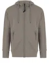 C.p. Company Cotton Sweatshirt With Adjustable Goggle Hood In Gray