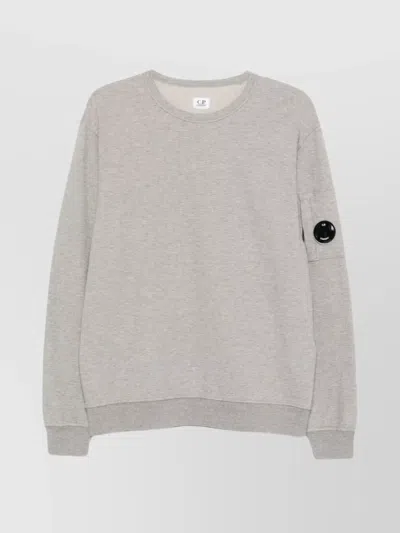 C.P. COMPANY COTTON SWEATSHIRT WITH CREW NECK AND PATCHES