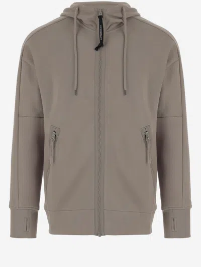 C.P. COMPANY COTTON SWEATSHIRT WITH GOGGLES