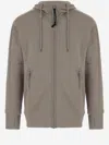 C.p. Company Cotton Sweatshirt With Adjustable Goggle Hood In Gray