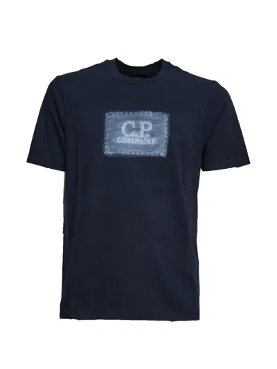 C.p. Company Logo-patched Cotton T-shirt In Blue