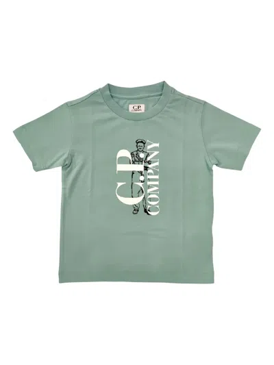 C.p. Company Kids' Cotton T-shirt In Green