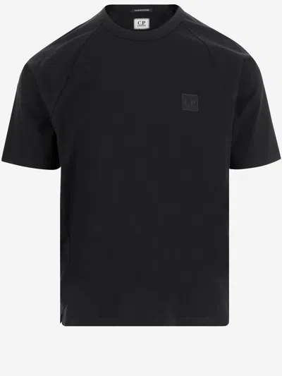 C.p. Company Cp Company Cotton T Shirt With Logo Patch In Blue