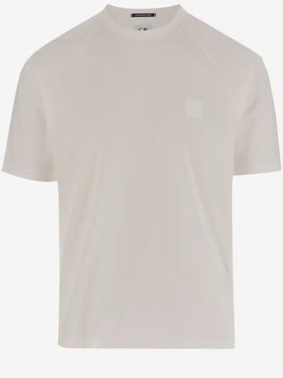 C.p. Company Cp Company Cotton T Shirt With Logo Patch In White