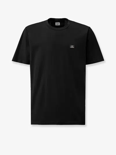C.p. Company Cotton T-shirt With Logo Patch In Black