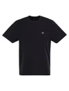 C.p. Company Blue T-shirt With Logo Printed On The Front