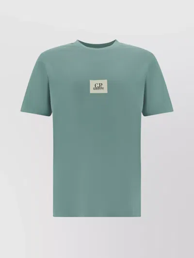 C.p. Company Cotton T-shirt With Ribbed Crew Neck In Green