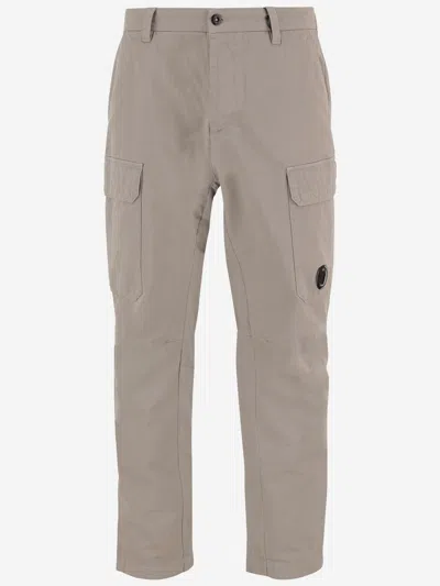 C.p. Company Cp Company Cotton Trousers With Logo In Neutral