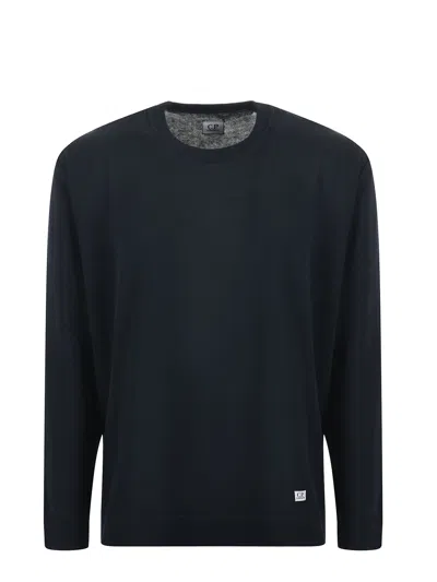 C.p. Company Cotton Yarn Sweater In Blu Scuro
