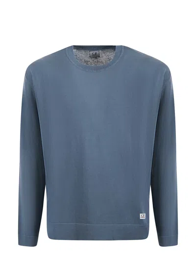 C.p. Company Cotton Yarn Sweater In Blue
